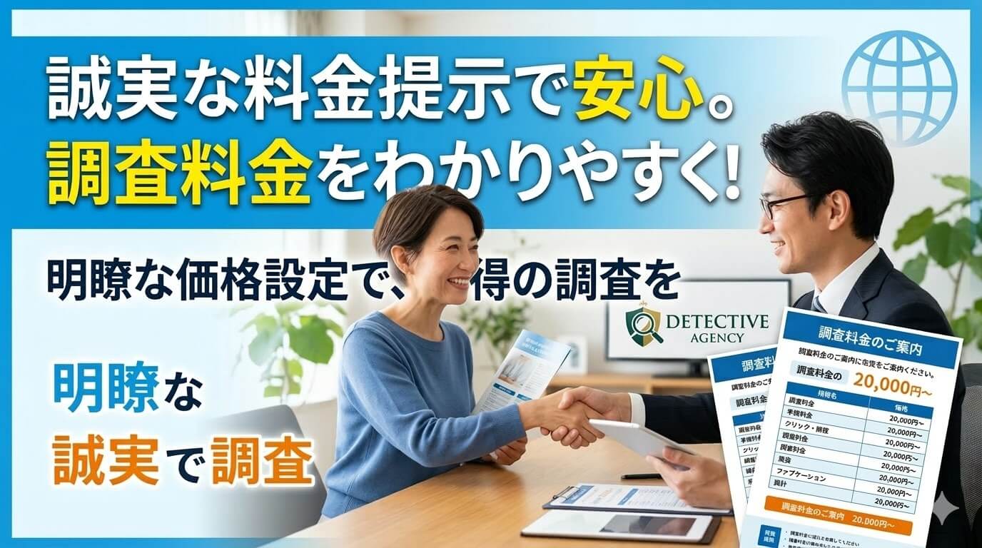 【重要】不貞調査料金の弊社平均価格